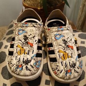adidas Disney Kids Sandal- Black and White Cartoon Design Sz 8